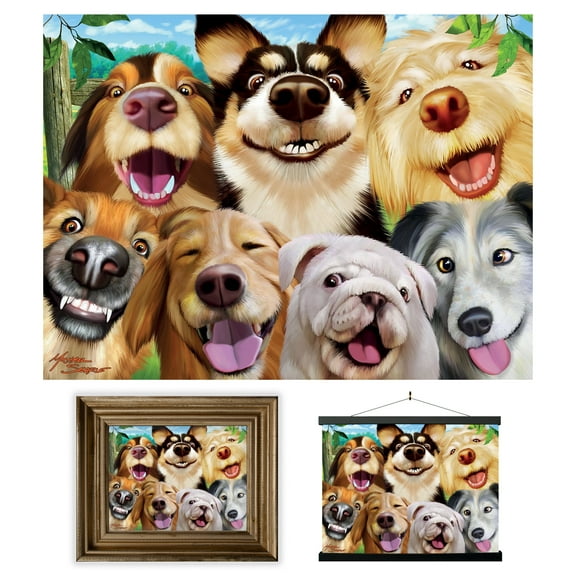 3D LiveLife Canine Selfie Wall Art by Deluxebase – Lenticular Dog Poster, Art by Michael Searle