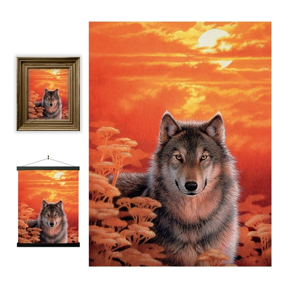 3D LiveLife Lenticular Wall Art Gaze Wolf Poster by Joh Naito Unframed 3D Wall Decor