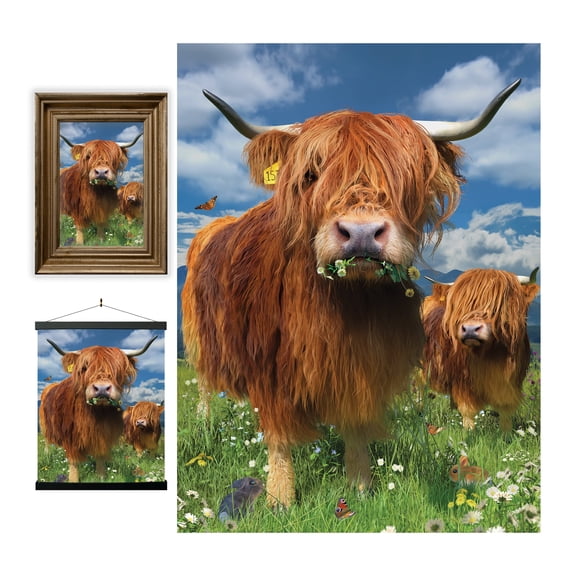3D LiveLife Highland Cattle Wall Art by Deluxebase Lenticular 3D Cow Poster by David Penfound