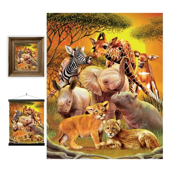3D LiveLife Lenticular Wall Art – Kissing Cousins by Deluxebase | 3D Safari Art by Michael Searle