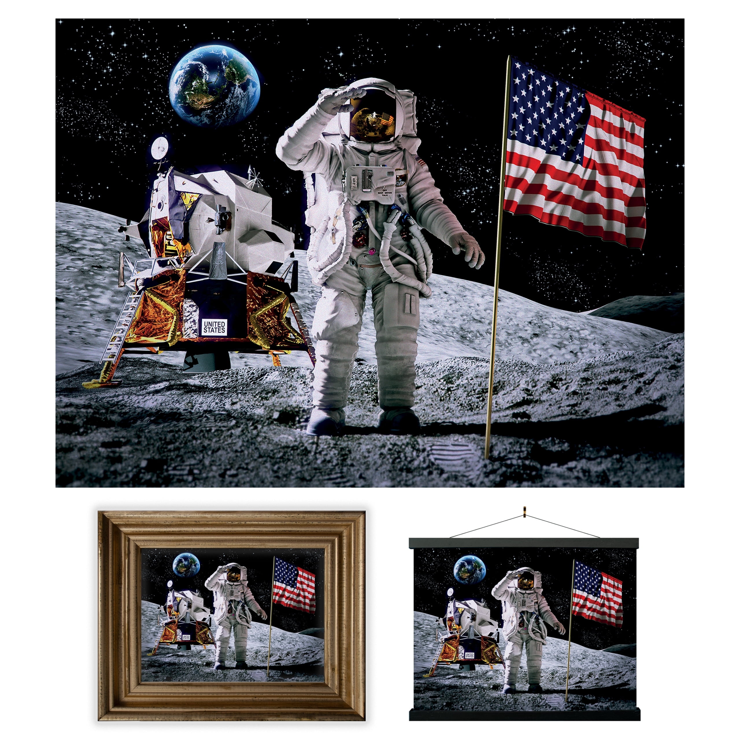 3D LiveLife Lenticular Wall Art – Moon Landing by Deluxebase | 3D Space ...