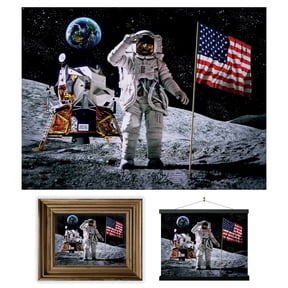 3D LiveLife Lenticular Wall Art  Moon Landing by Deluxebase | 3D Space Art by David Penfound