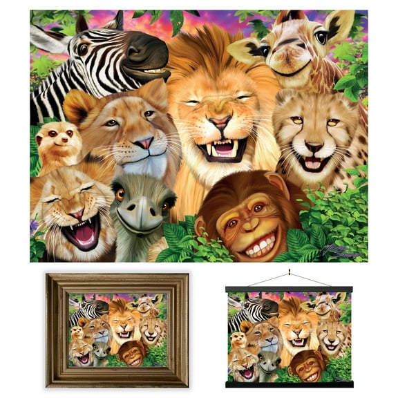 3D LiveLife Safari Smiles Wall Art by Deluxebase – Unframed Lenticular Animal Print by M. Searle