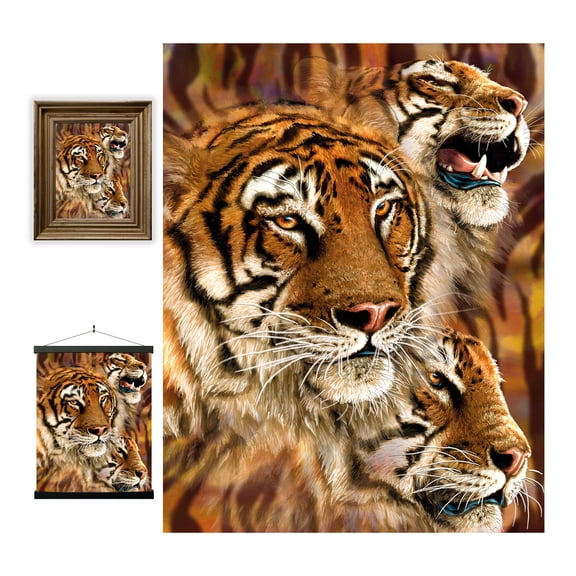 3D LiveLife Lenticular Wall Art Tiger Stripes Big Cat Poster by Steven Michael Gardner Unframed Decor