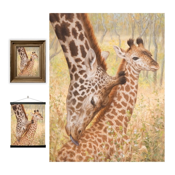 3D LiveLife Lenticular Wall Art Tender Love from Deluxebase Unframed 3D Giraffe Poster Decor