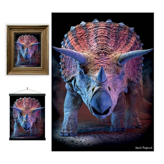 3D LiveLife Lenticular Wall Art – Triceratops from Deluxebase Unframed 3D Dinosaur Poster Decor