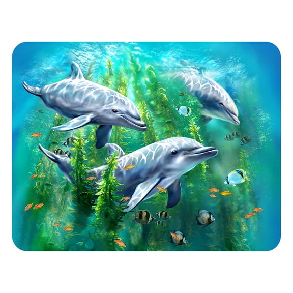 3D LiveLife Magnet - Dolphin Kelp Bed Lenticular 3D Ocean Fridge Magnet by Deluxebase
