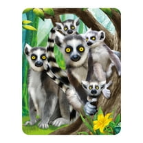 3D LiveLife Magnet - Ring-Tailed Lemurs Lenticular 3D Fridge Magnet by Deluxebase, Art by Michael Searle