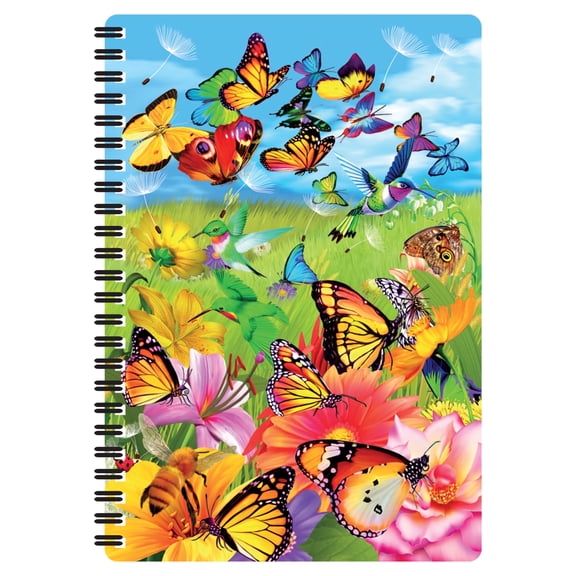 3D LiveLife Notebooks - Butter Flutter from Deluxebase. Ruled 8.2" x 5.7" Medium Notepad. 80 Page Spiral Bound Notebook, Lenticular Butterfly Cover.