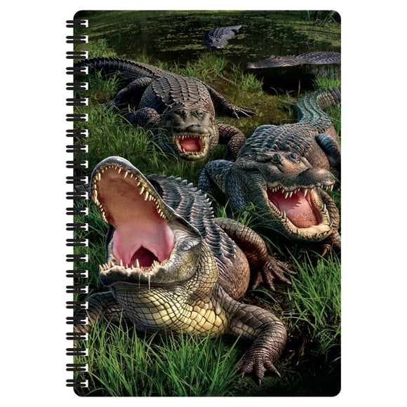 3D LiveLife Notebook - Gator Bog by Deluxebase - 80 Pages - 11x8.5in Lenticular 3D Alligator Notebook