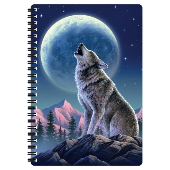 3D Moonlight Sonata Wolf Notebook by Deluxebase 80-Page Lenticular 3D Stationery by Jerry LoFaro
