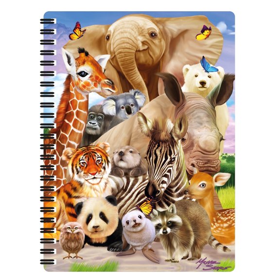 3D LiveLife Notebooks - Wild Smile from Deluxebase. Ruled 8.2" x 5.7" Medium Notepad. 80 Page Spiral Bound Notebook with Lenticular Safari Cover.