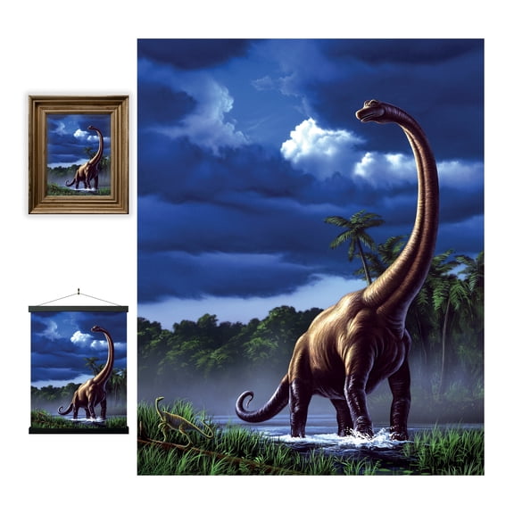 3D LiveLife Wall Art – Brachiosaurus by Deluxebase | Unframed Lenticular Dinosaur Poster