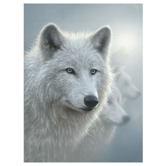 3D LiveLife Wall Art - White Out by Deluxebase | Unframed Lenticular Wolf & Rabbit Print, Bogle