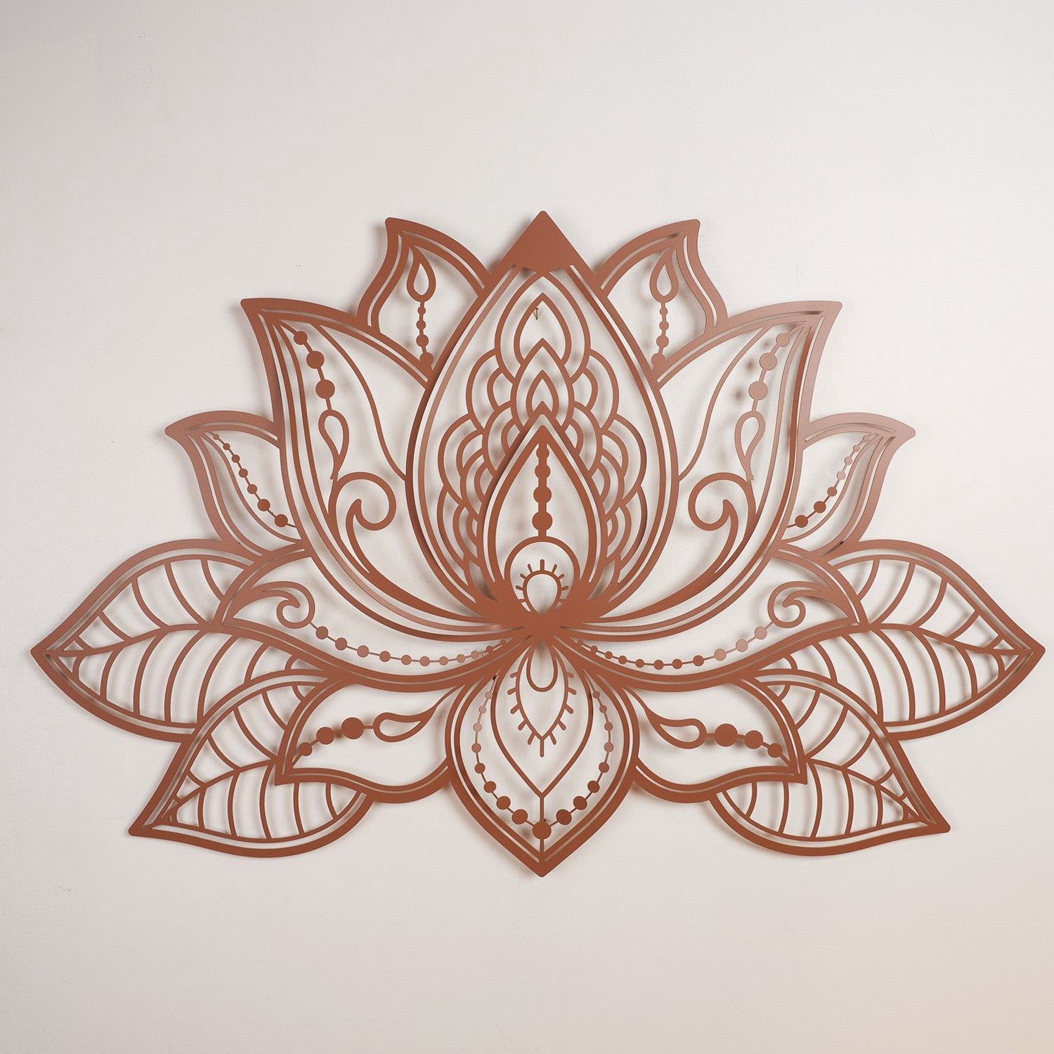 3D Lotus Mandala Metal Wall Art - Bohemian Home Decor - 59" x 39"
