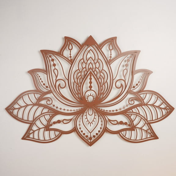 3D Lotus Mandala Metal Wall Art - Bohemian Home Decor - 59" x 39"