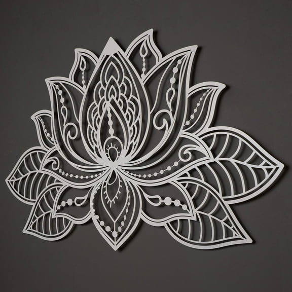 3D Lotus Mandala Metal Wall Art - Bohemian Wall Decoration - 59" x 39"