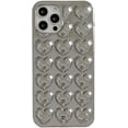 thumbnail image 1 of 3D Love Heart Plating Silver Phone Case Compatible with iPhone 15 Pro Max,Electroplated Heart-Shaped Luxury Retro Slim Soft Protective Bling Glitter Back Cover for iPhone 15promax 6.7", 1 of 9
