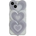 thumbnail image 1 of 3D Love Heart Shape Clear Phone Case Compatible with iPhone 14 Pro Max,Cute Unique Stylish Loving Design Girly Slim Soft Camera Shockproof Cover(iPhone 14promax 6.7inch,Light Grey), 1 of 9