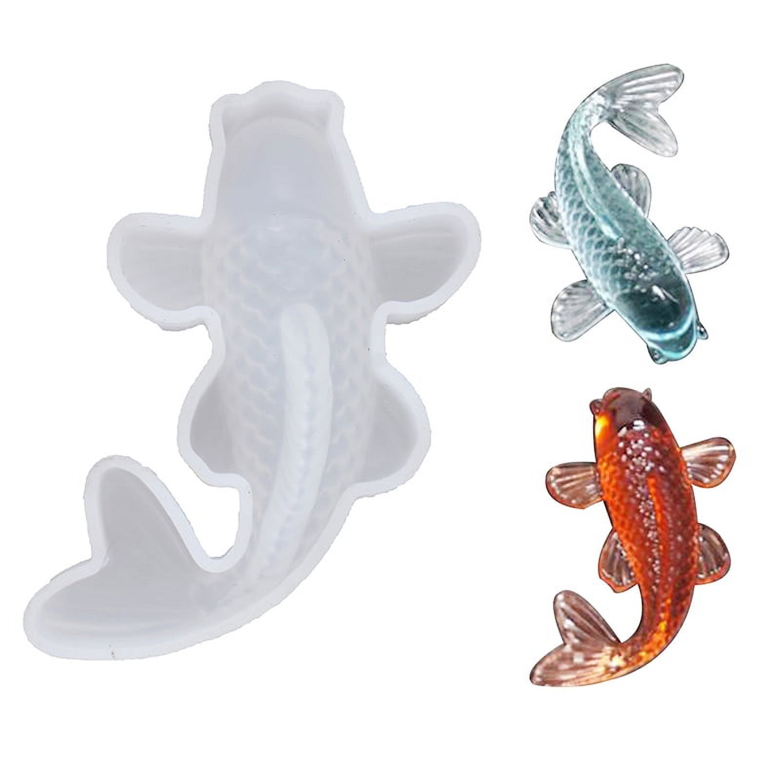 3D Lucky Koi Fish Silicone Mold DIY Resin Casting Art Jewelry Making ...