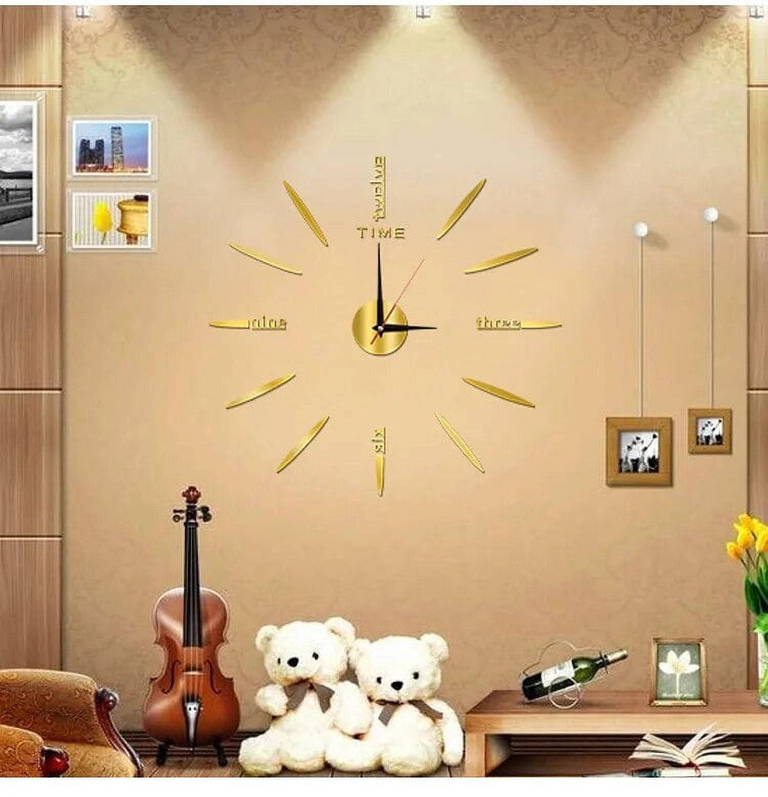 3D Luminous Wall Clock Stickers DIY Digital Clock Frameless Silent ...