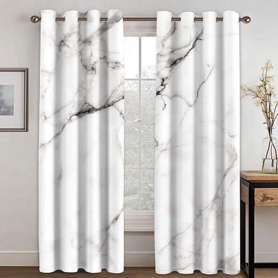 3D Luxury Cheap Black and White Marble Thin Shading Window Curtain for ...