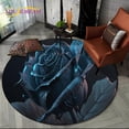 thumbnail image 1 of 3D Luxury Flower Rose Daisy Nordic Round Carpet Rug for Living Room Bedroom Child Playroom Chair r Pet Area Rug Non-slip Mat, 1 of 5