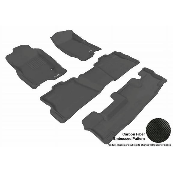 3D MAXpider 2006-2010 Fits Ford Explorer 1st Row 2nd Row 3rd Row Kagu Carbon Fiber Embossed Pattern Black Floor Mat L1FR03501509