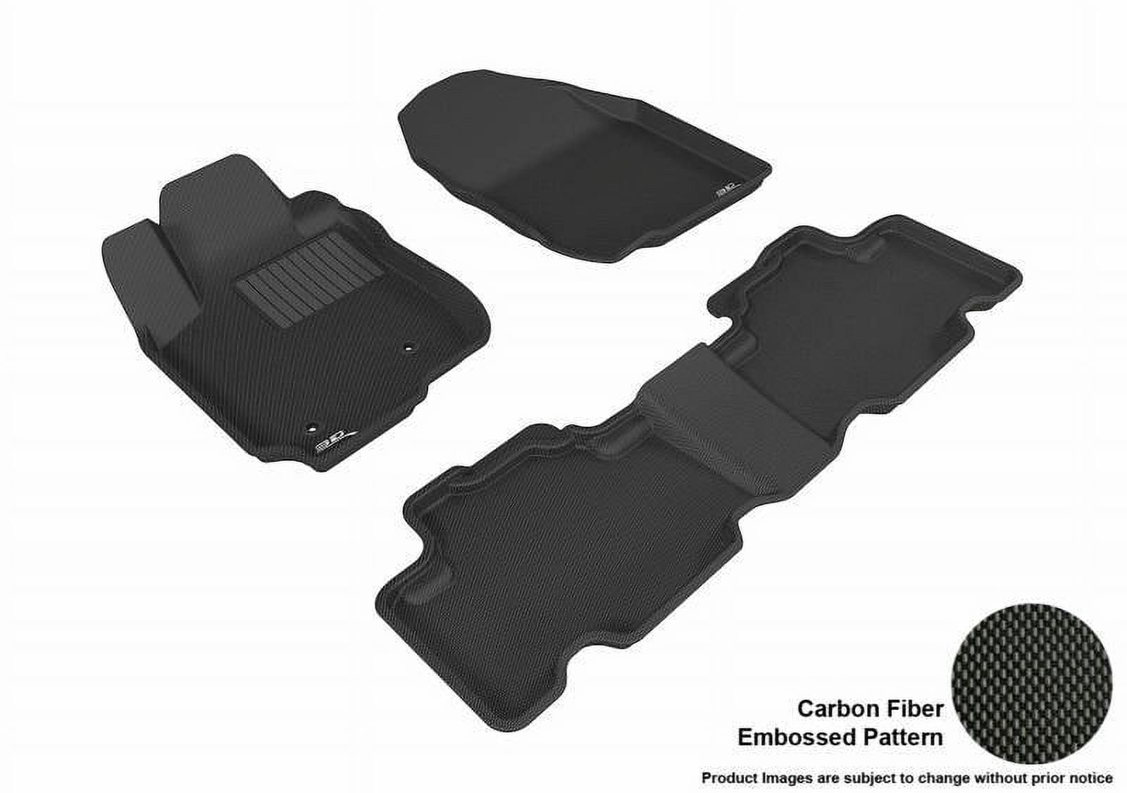 3D MAXpider 2006-2012 Fits Toyota Rav4 Kagu 1st Row 2nd Row Black Carbon Fiber Embossed Pattern Floor Mat L1TY02301509