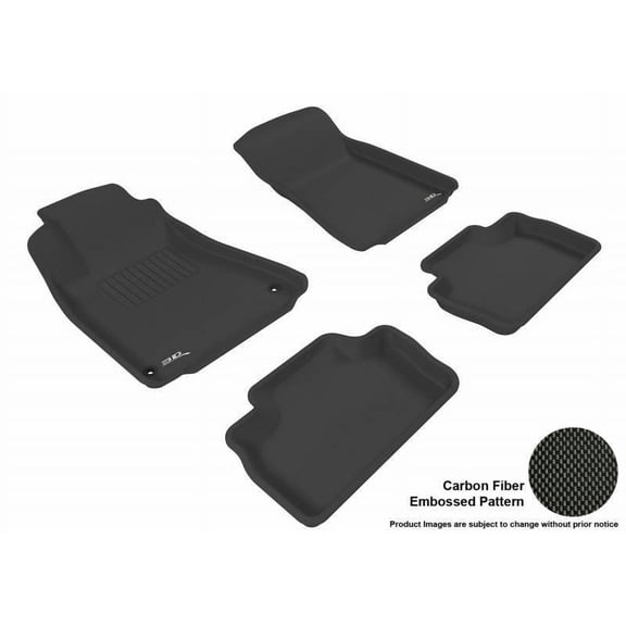 3D MAXpider 2006-2013 Fits Lexus IS250 350 ISF Kagu 1st Row 2nd Row Black Carbon Fiber Embossed Pattern Floor Mat L1LX00601509