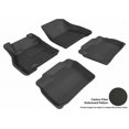 thumbnail image 1 of 3D MAXpider 2011-2012 Fits Nissan Leaf 1st Row 2nd Row Kagu Carbon Fiber Embossed Pattern Black Floor Mat L1NS04901509, 1 of 3