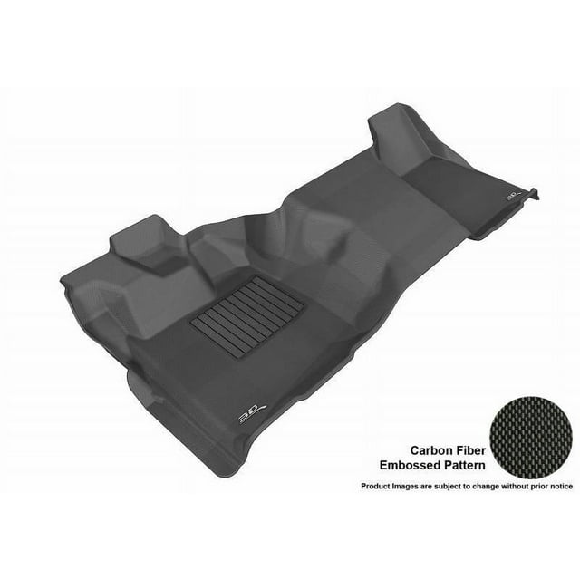 3D MAXpider 2011-2016 Fits Ford F-250 F-350 F-450 Super Duty Regular Cab Kagu 1st Row Black Carbon Fiber Embossed Pattern Floor Mat L1FR06611509
