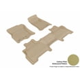 thumbnail image 1 of 3D MAXpider 2011-2016 Lincoln Navigator Front & Second Row Set All Weather Floor Liners in Tan with Carbon Fiber Look, 1 of 3