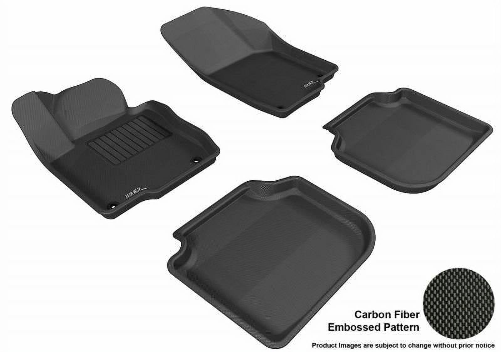 3D MAXpider 2012-2019 Fits Volkswagen Passat Kagu 1st Row 2nd Row Black Carbon Fiber Embossed Pattern Floor Mat L1VW05601509