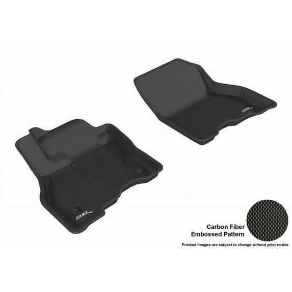 3D MAXpider 2013-2019 Fits Nissan Leaf Kagu 1st Row Black Carbon Fiber Embossed Pattern Floor Mat L1NS09311509