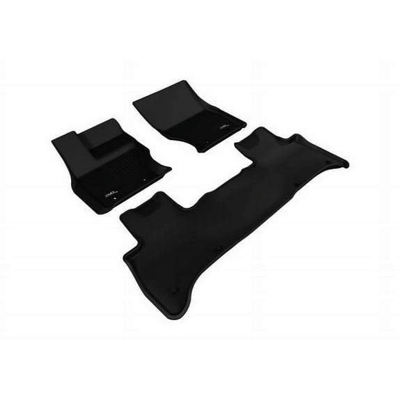 3D MAXpider 2014-2022 Fits Land Rover Range Rover Sport 1st 2nd Row Black Kagu Carbon Fiber Embossed Pattern Floor Mat L1LR01701509