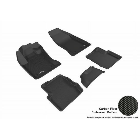 3D MAXpider 2015-2019 Fits Fiat 500X 1st Row 2nd Row Kagu Carbon Fiber Embossed Pattern Black Floor Mat L1FA00501509