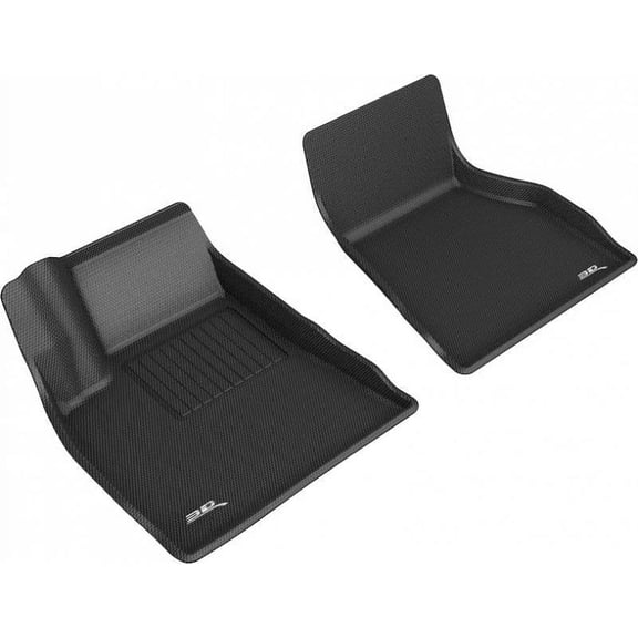 3D MAXpider 2015-2021 Fits Tesla Model S 1st Row Black Kagu Carbon Fiber Embossed Pattern Floor Mat L1TL01311509