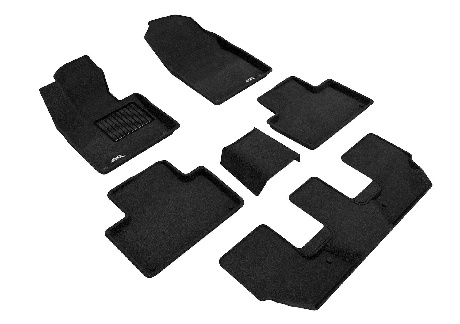 3D MAXpider 2015-2024 Fits Volvo Xc90 T5 Xc90 T6 1st Row 2nd Row 3rd Row Elegant Woven Nylon Black Floor Mat L1VV02004709