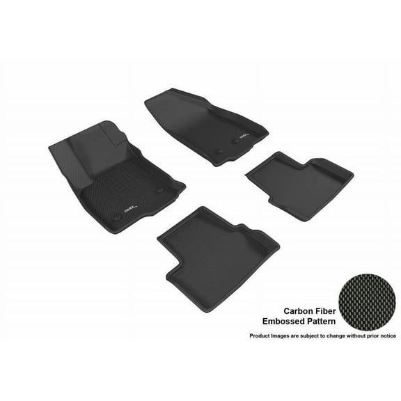 3D MAXpider 2016-2019 Fits Chevrolet Volt 1st Row 2nd Row Kagu Carbon Fiber Embossed Pattern Black Floor Mat L1CH07901509