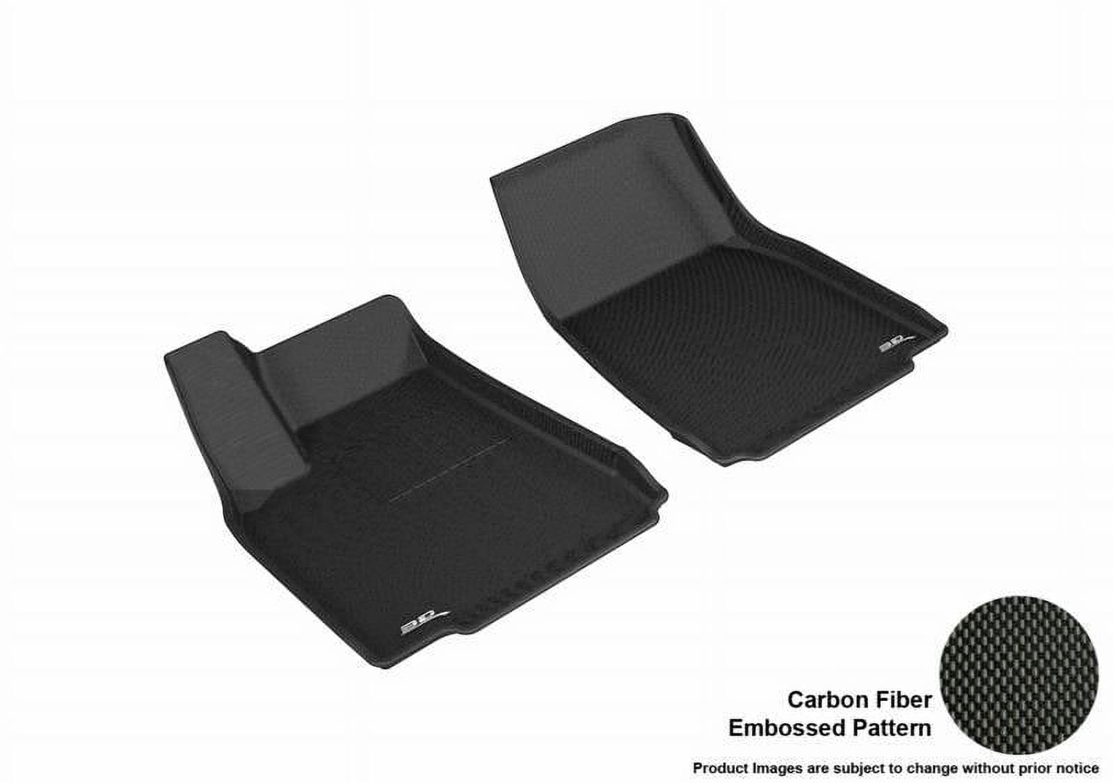 3D MAXpider 2016-2021 Fits Tesla Model X 1st Row Black Kagu Carbon Fiber Embossed Pattern Floor Mat L1TL00111509