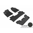 thumbnail image 1 of 3D MAXpider 2016-2022 Fits Honda Pilot Elite Awd Kagu 1st Row 2nd Row 3rd Row Black Carbon Fiber Embossed Pattern Floor Mat L1HD08401509, 1 of 3