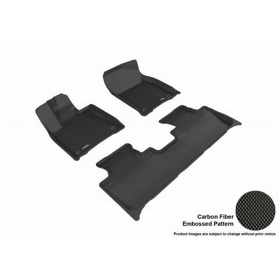 3D MAXpider 2016-2022 Fits Lexus Rx Hybird Rx350 450H Kagu 1st Row 2nd Row Black Carbon Fiber Embossed Pattern Floor Mat L1LX05501509