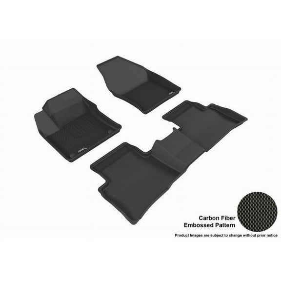 3D MAXpider 2016-2022 Fits Toyota Prius 2017-2022 Prius Prime Kagu 1st Row 2nd Row Black Carbon Fiber Embossed Pattern Floor Mat L1TY20901509