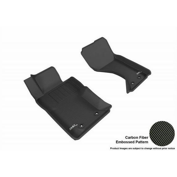 3D MAXpider 2016-2024 Fits Mazda MX-5 Miata FIAT 124 Spider Kagu 1st Row Black Carbon Fiber Embossed Pattern Floor Mat L1MZ05511509
