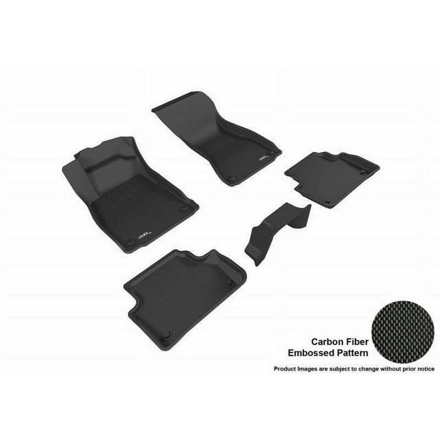 3D MAXpider 2017-2024 Fits Audi A4 A4 Allroad S4 2018-2024 A5 S5 2019-2024 RS 5 1st Row 2nd Row Kagu Carbon Fiber Embossed Pattern Black Floor Mat L1AD04201509