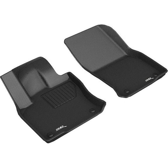 3D MAXpider 2018-2024 Fits Volkswagen Tiguan Kagu Carbon Fiber Embossed Pattern 1st Row Black Floor Mat L1VW08311509