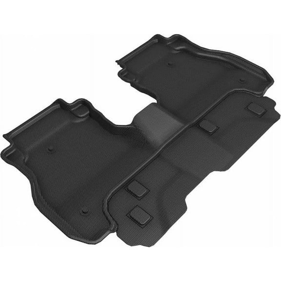 3D Maxpider 2020-2026 Fits Jeep Gladiator JT 2nd Row Kagu Carbon Fiber Embossed Pattern Black Floor Mats L1JP02221509
