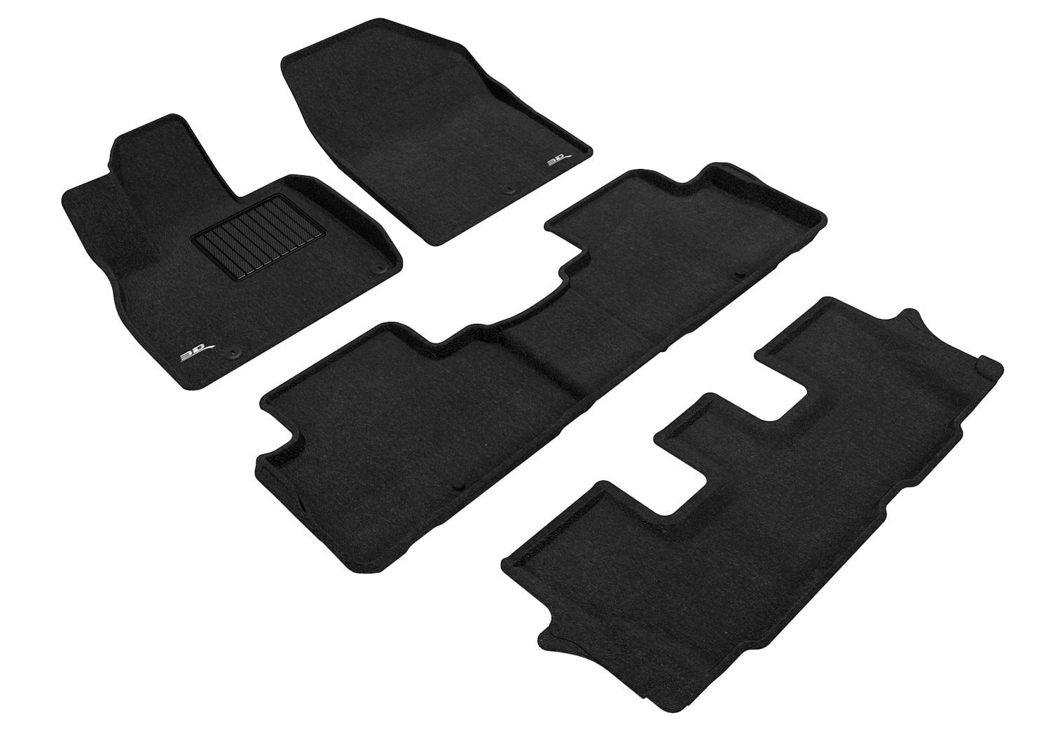 3D MAXpider 2020-2024 Fits Kia Telluride 7-Seat Elegant Woven Nylon Black 1st 2nd 3rd Row Floor Mat L1KA05104709