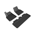thumbnail image 1 of 3D MAXpider 2021-2023 Fits Tesla Model Y 1st Row 2nd Row Black Kagu Carbon Fiber Embossed Pattern Floor Mat L1TL02701509, 1 of 3